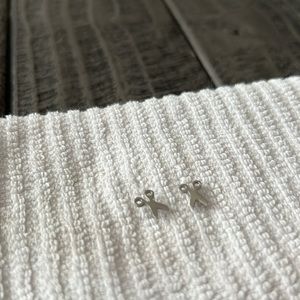 Hairdresser’s scissors sterling silver stud earrings